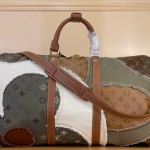 Louis Vuitton Keepall Bandoulière 50 M29190 Monogram Khaki floral travel duffle bag