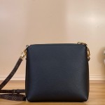 Louis Vuitton-style Multipass Mini XL M2A840 black cowhide leather crossbody bag with Monogram-style trim and detachable chain