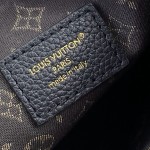 Louis Vuitton-style Multipass Mini XL M2A840 black cowhide leather crossbody bag with Monogram-style trim and detachable chain