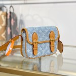 Louis Vuitton Satchel Mini M2A647 Denim Blue premium fabric crossbody bag