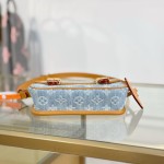 Louis Vuitton Satchel Mini M2A647 Denim Blue premium fabric crossbody bag