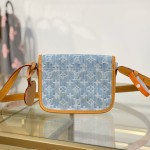 Louis Vuitton Satchel Mini M2A647 Denim Blue premium fabric crossbody bag
