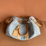 Louis Vuitton Keepall Bandoulière 45 Duffel Bag M25334 in Light Blue Denim