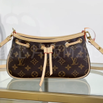 Louis Vuitton Nano Frivole M29537 Monogram canvas handbag with VVN leather trim and removable shoulder strap